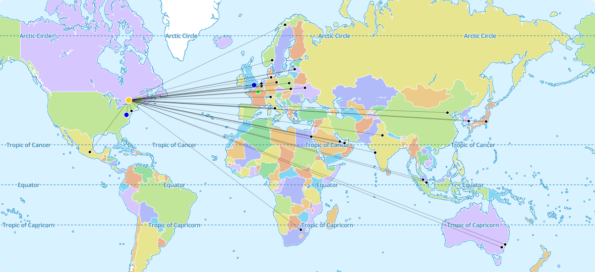 World leaders travel map